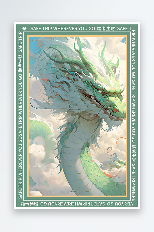 龙年地垫图案卡通龙素材图片-众图网