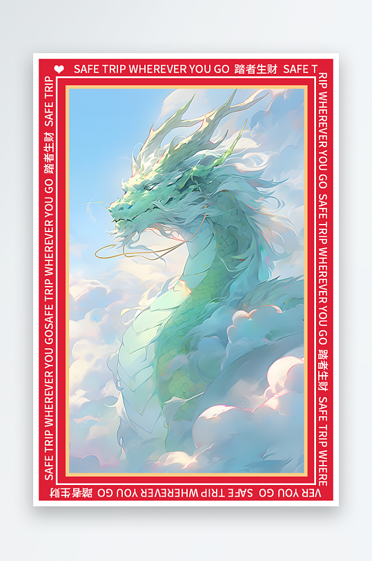 龙年地垫图案卡通龙素材图片-众图网