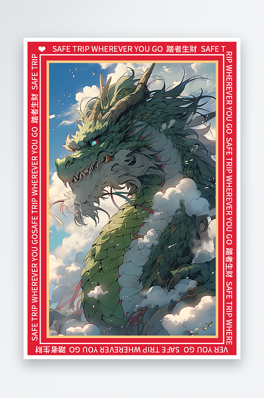 龙年地垫图案卡通龙素材图片-众图网