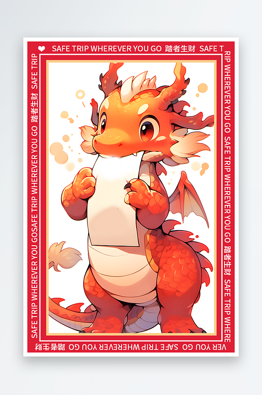 龙年地垫图案卡通龙素材图片-众图网