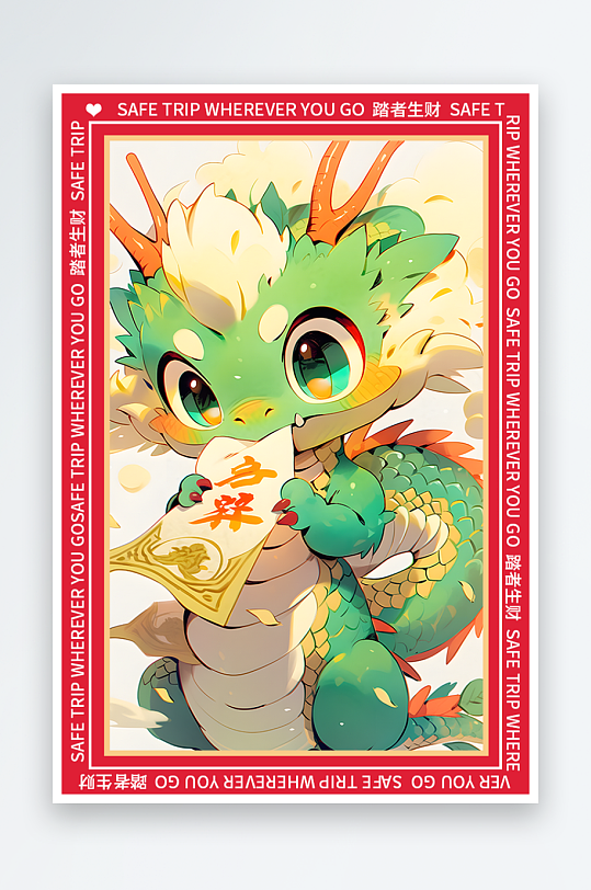 龙年地垫图案卡通龙素材图片-众图网