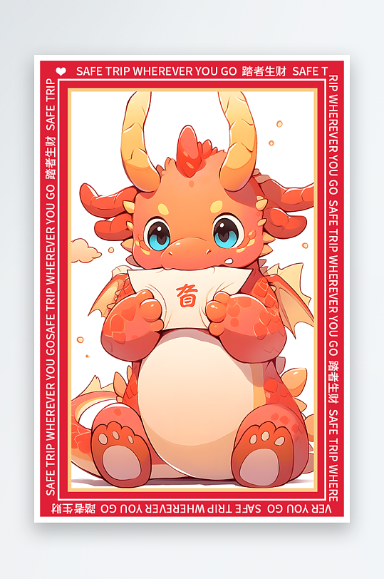 龙年地垫图案卡通龙素材图片-众图网