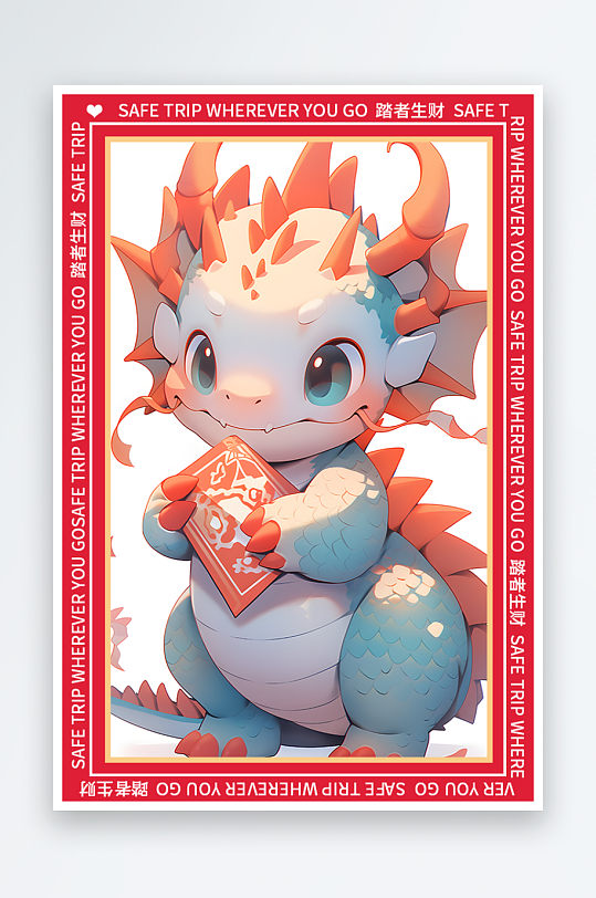 龙年地垫图案卡通龙素材图片-众图网