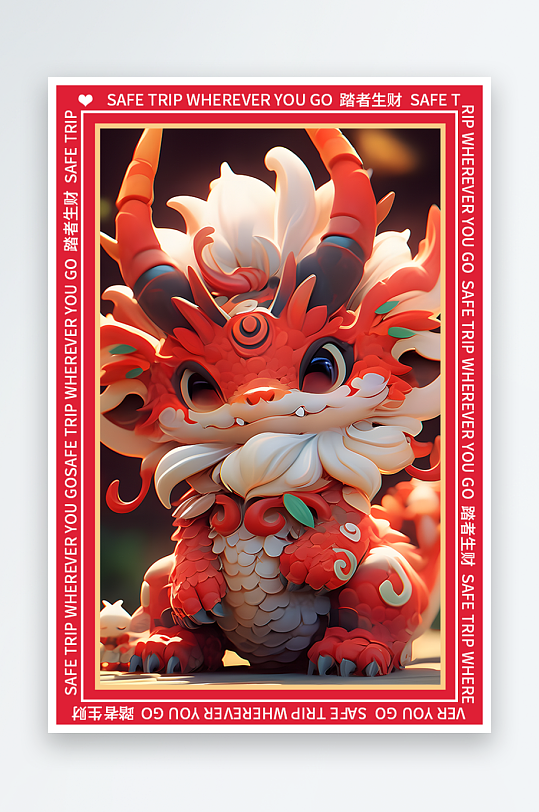 龙年地垫图案卡通龙素材图片-众图网