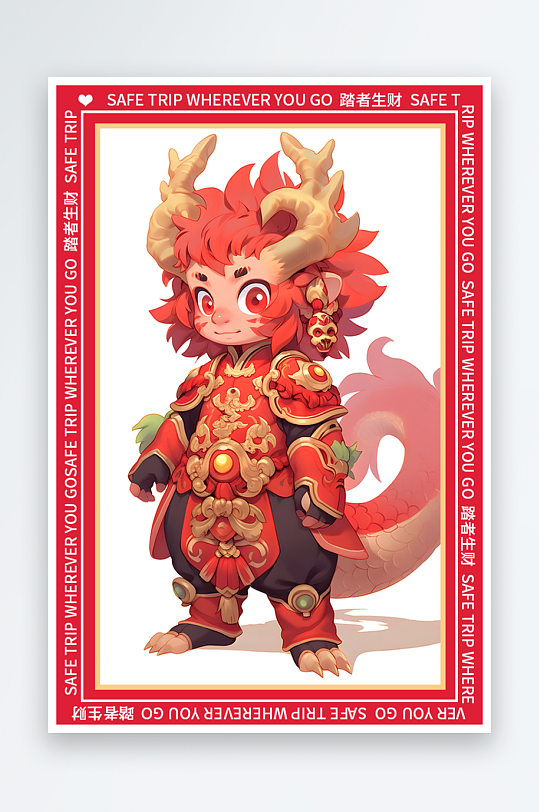 龙年地垫图案卡通龙素材图片-众图网