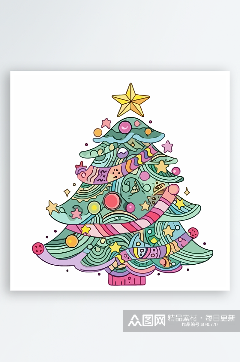 卡通可爱矢量圣诞树素材图片素材