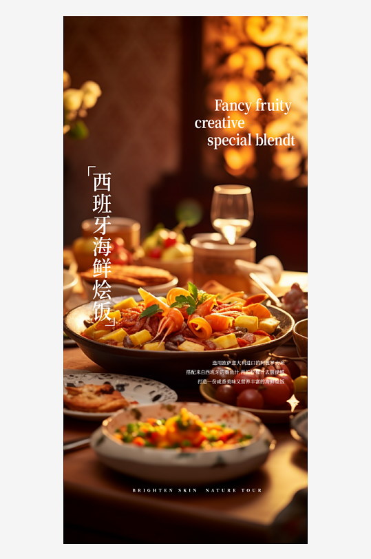 餐饮美食海鲜烩饭海报PS2018