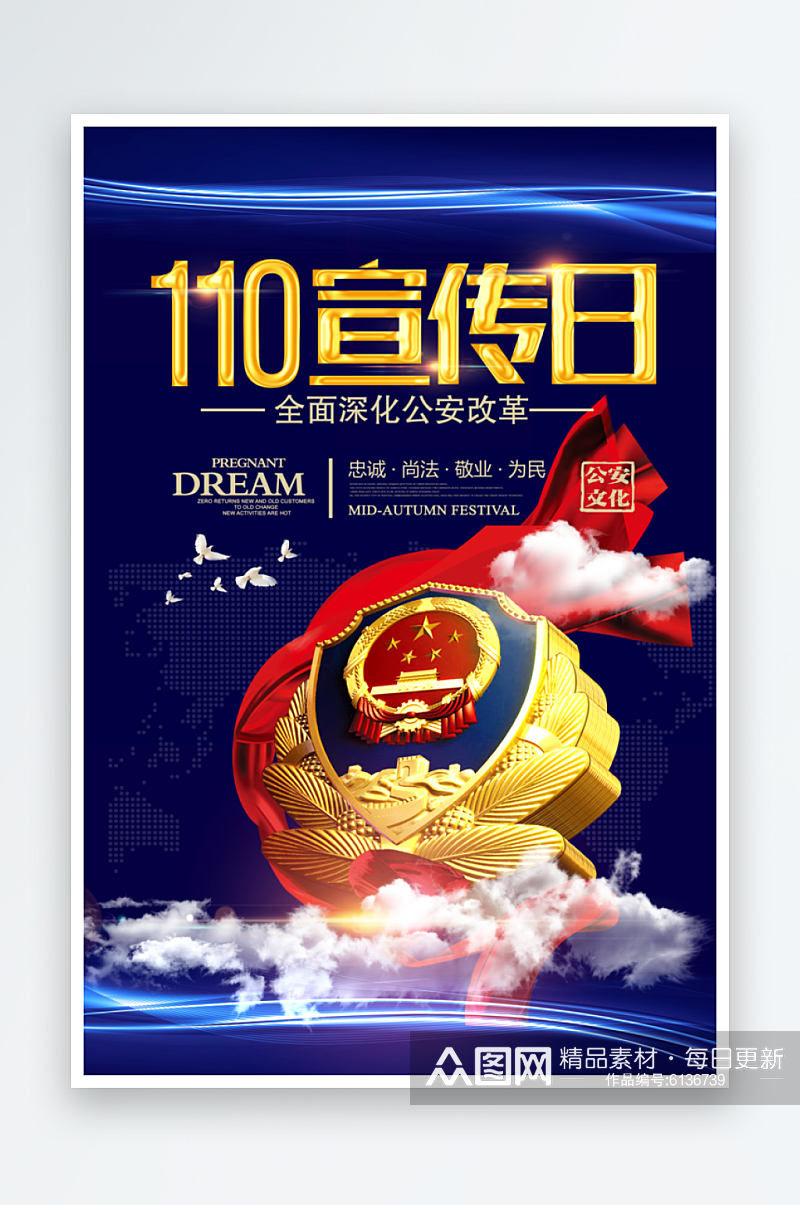 中国人民警察节海报素材