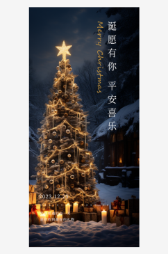 圣诞节节日氛围海报PS2018