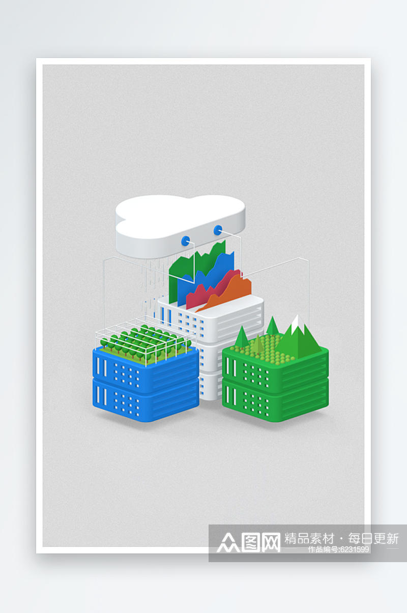 3D立体建筑工业模型元素素材