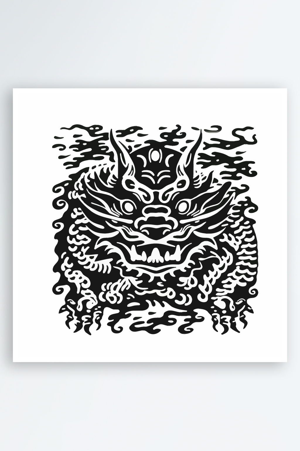 龙剪影元素素材图片素材