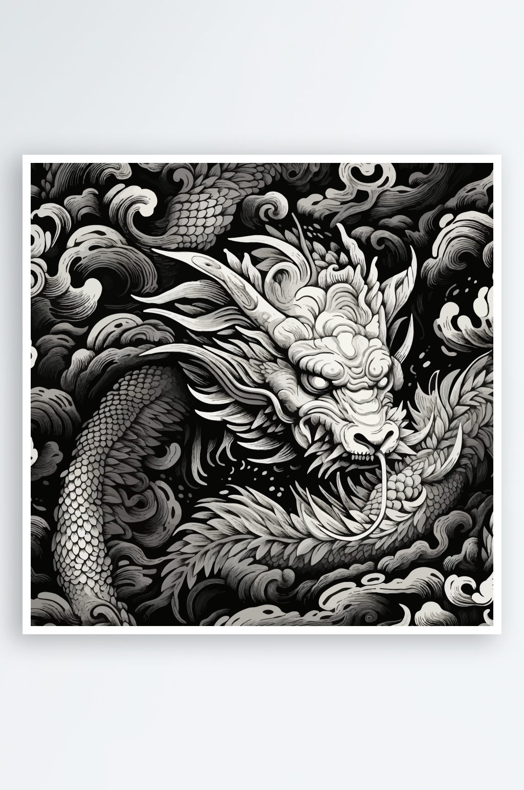龙剪影元素素材图片素材