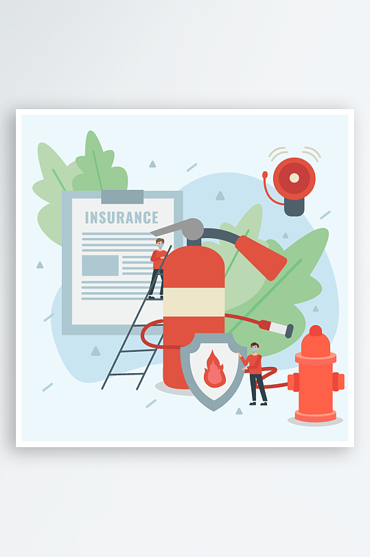 矢量消防安全插画