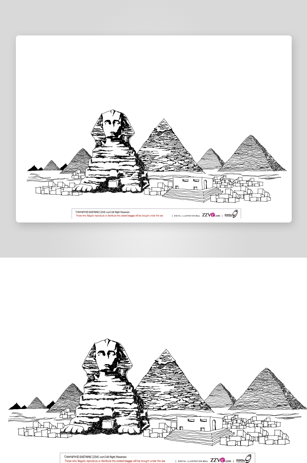 黑白矢量线描欧洲建筑素材