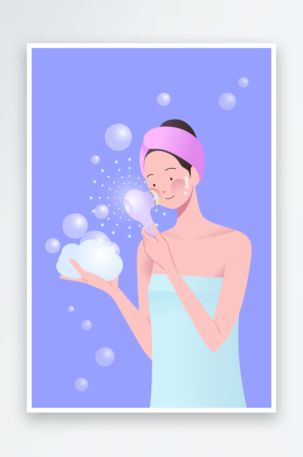 创意医疗美容人物插画素材