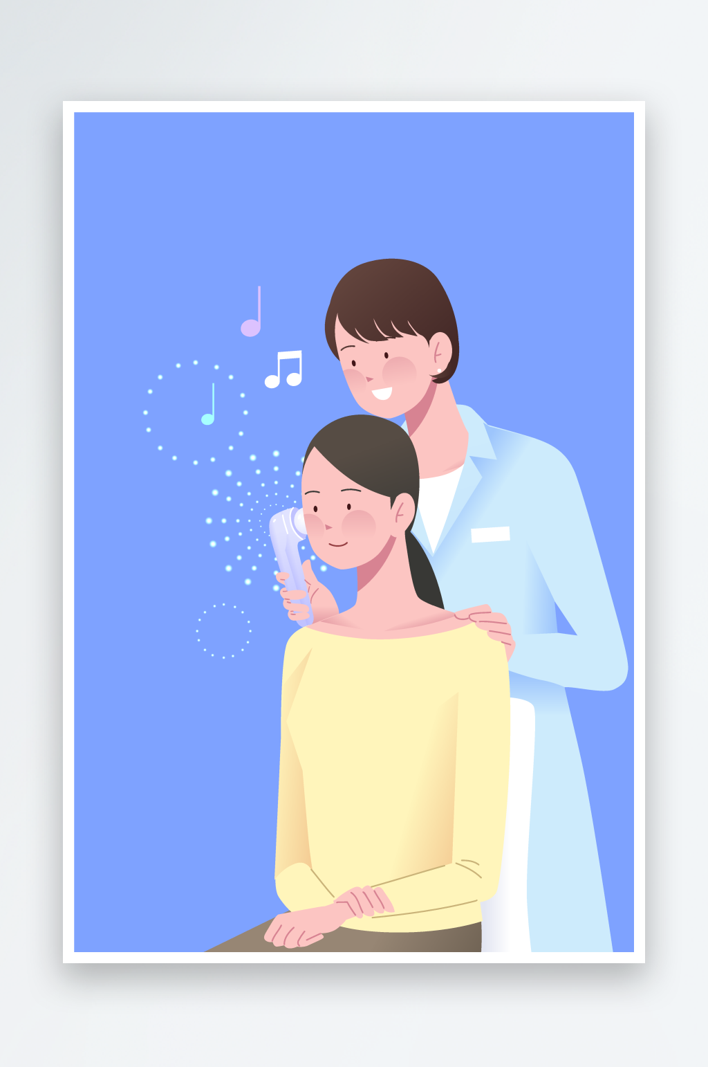 创意医疗美容人物插画素材