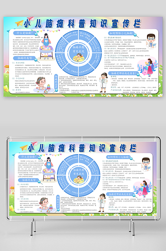 可爱卡通儿童医院小儿脑瘫科普知识单面板