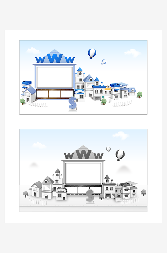 创意建筑信息背景矢量插画