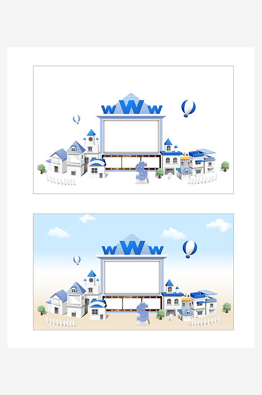 创意建筑信息背景矢量插画