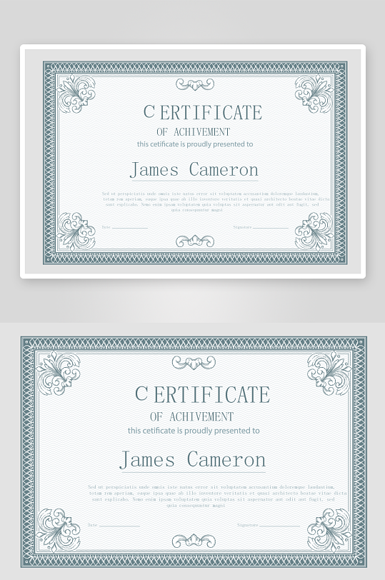 清新风荣誉证书模板-众图网