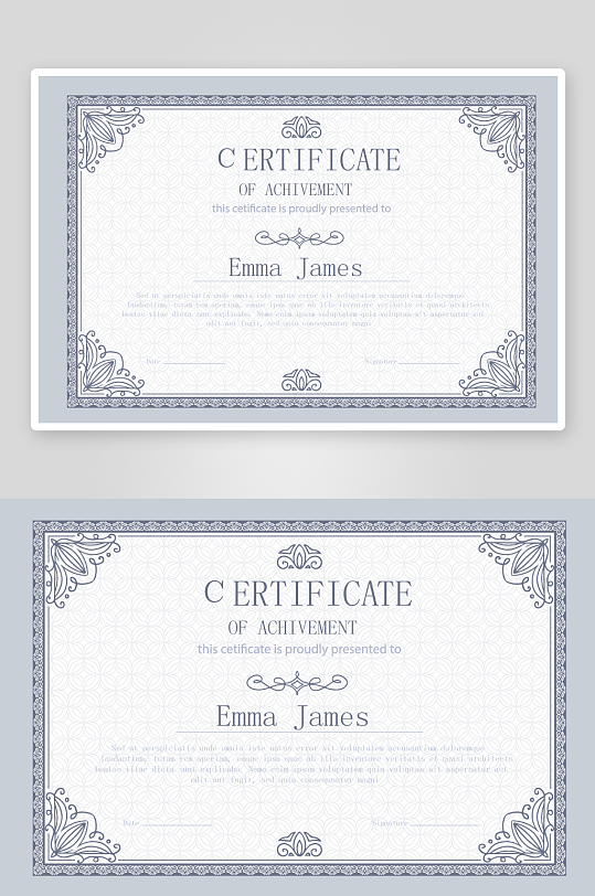 清新风荣誉证书模板-众图网