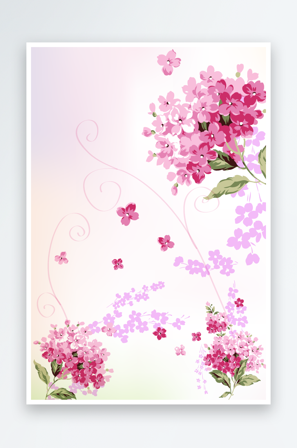 唯美矢量花卉背景素材素材
