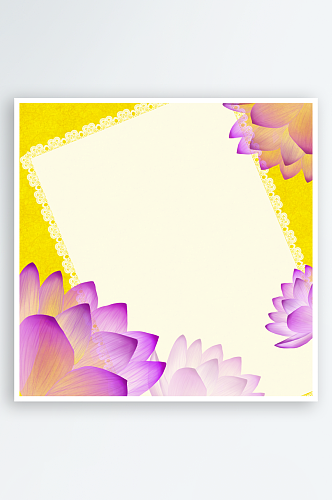 唯美水彩花卉画框边框背景素材