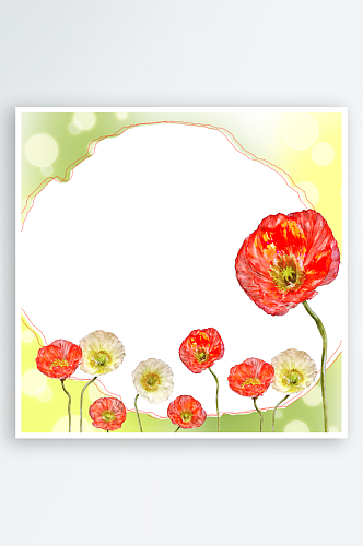 唯美水彩花卉画框边框背景素材