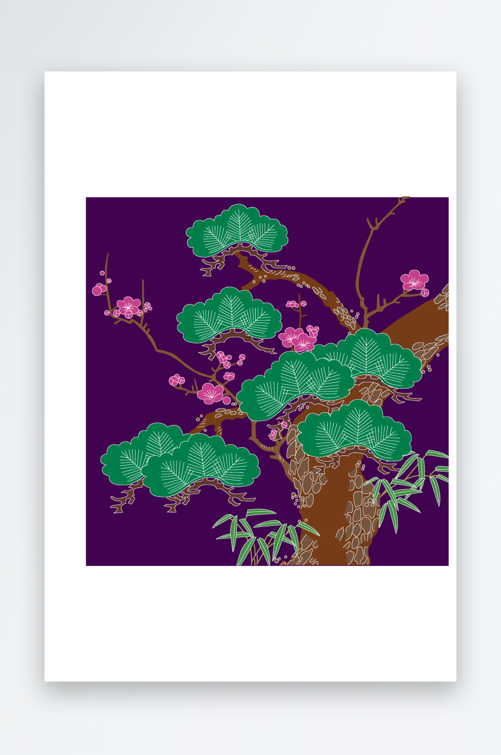 矢量水彩树枝花卉底纹素材素材