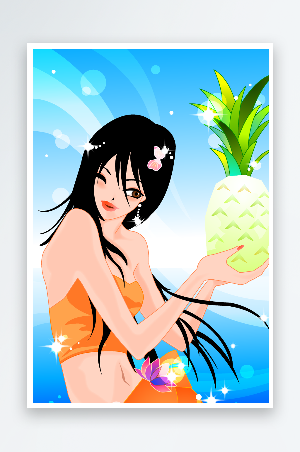 水彩性感时尚美女插画素材