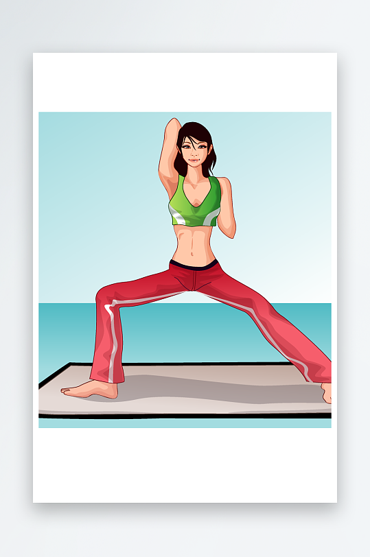 瑜伽健身女性插画