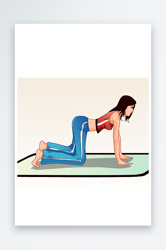 瑜伽健身女性插画