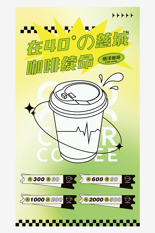 創(chuàng)意新穎咖啡飲品海報(bào)
