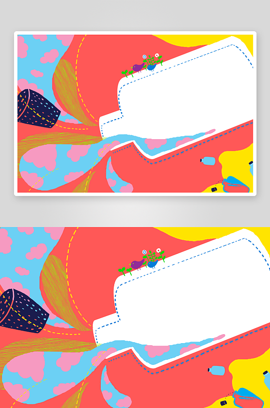 水彩花纹时尚卡片背景