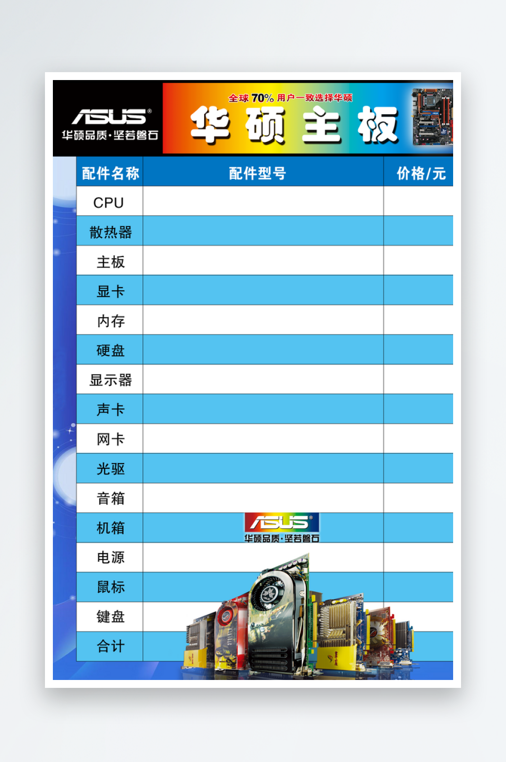 最新原创华硕主板宣传海报素材