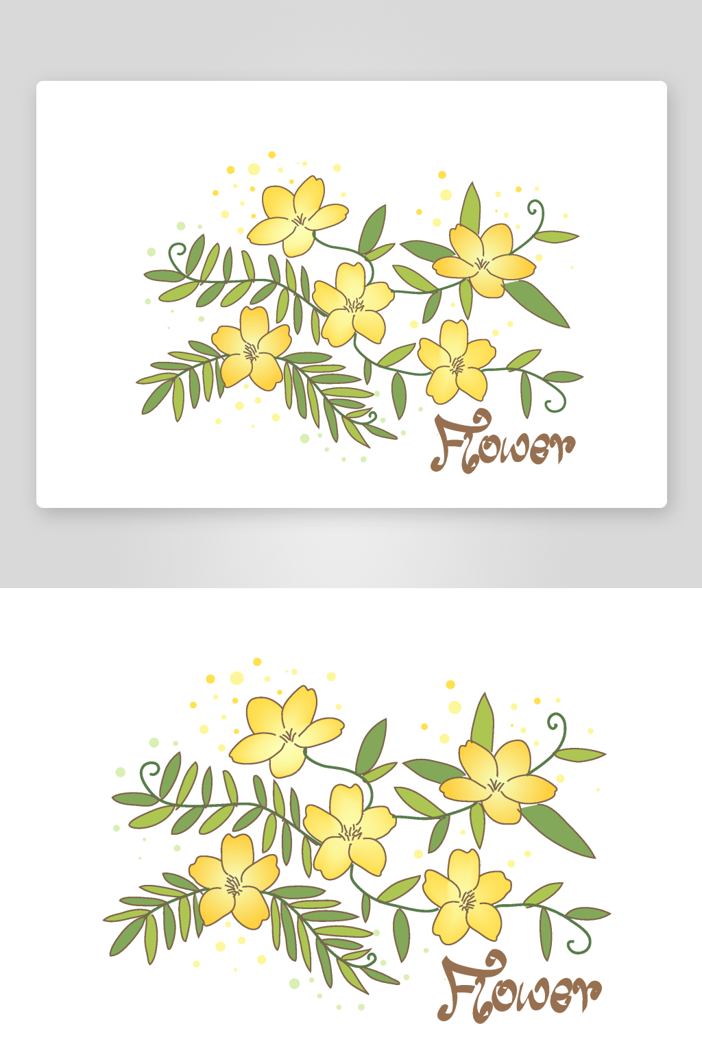 唯美花朵花卉插画素材素材