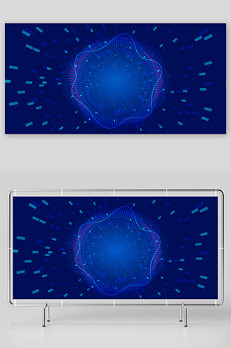 蓝色简约科技地球背景