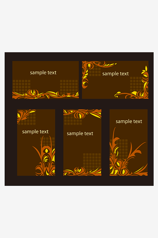 简约花纹矢量名片模版-众图网