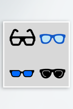 眼镜墨镜矢量风格免抠图元素