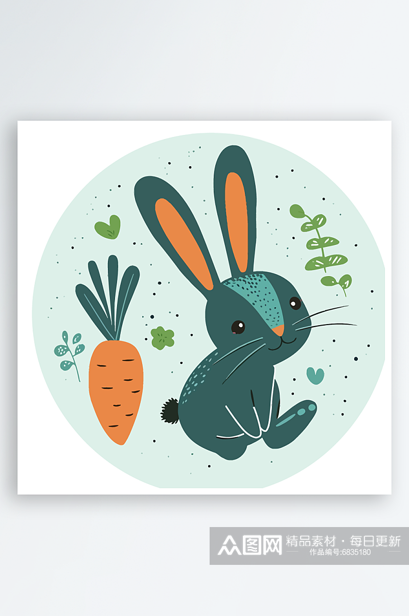 胡萝卜兔子元素素材图片素材