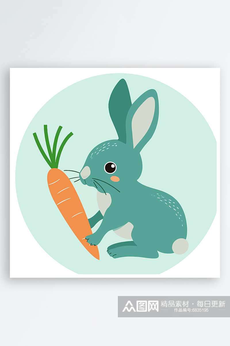 胡萝卜兔子元素素材图片素材