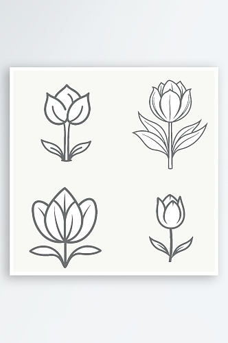 植物郁金香花朵元素素材图片