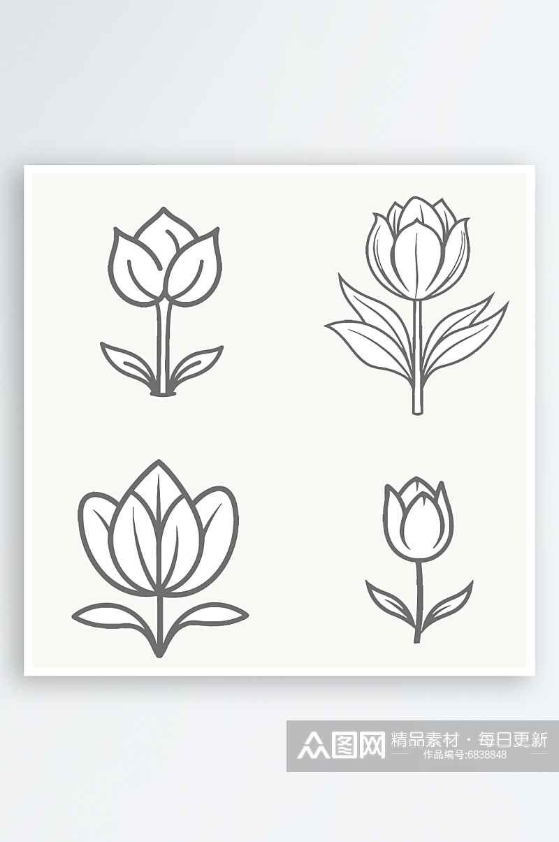 植物郁金香花朵元素素材图片素材