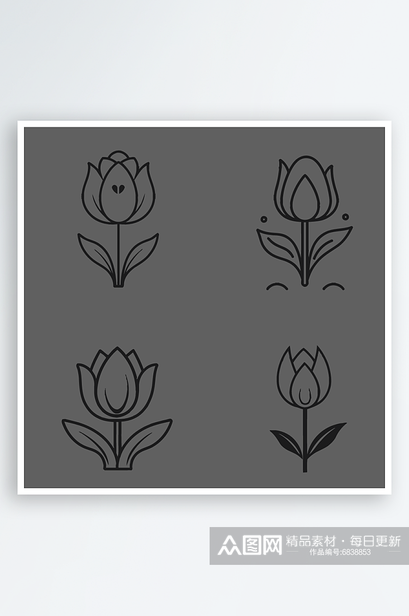 植物郁金香花朵元素素材图片素材
