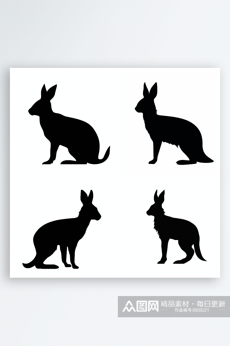 兔子剪影元素素材图片素材