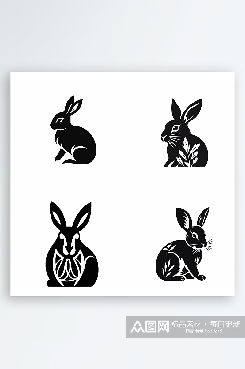 兔子剪影元素素材图片素材