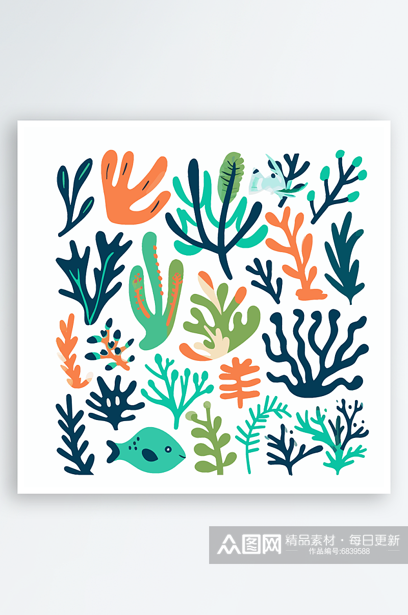 珊瑚海藻元素素材图片素材