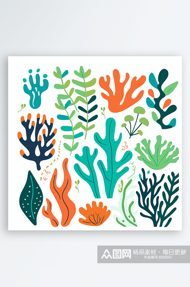 珊瑚海藻元素素材图片素材