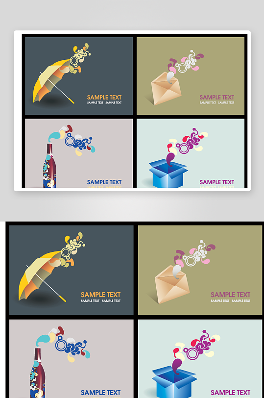 企业矢量名片模版-众图网