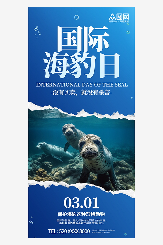 国际海豹日宣传海报